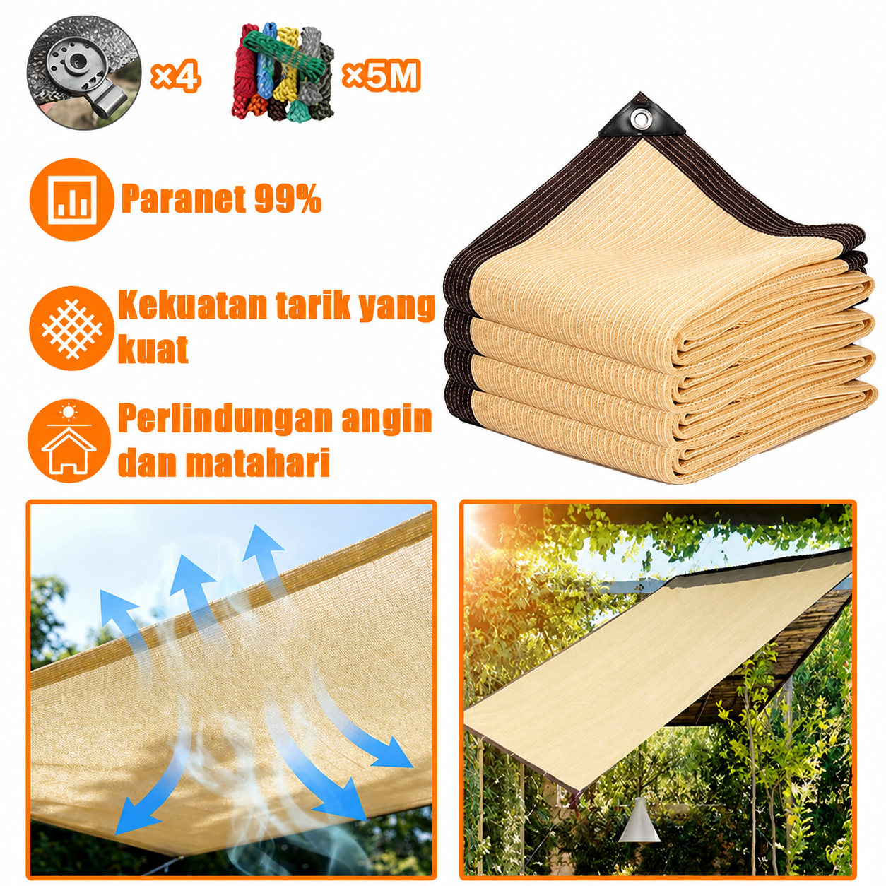💥Diskon 50%, jaring peneduh 99,99%, terlindung dari sinar UV, berventilasi dan sejuk.